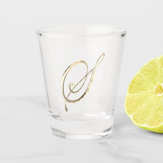 モノグラムエレガントレターSフェイク金ゴールドシック ショットグラス (正面)
