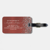 モノグラムエレガントレッドブラッシュメタル ラゲッジタグ (裏面横)