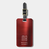 モノグラムエレガントレッド ラゲッジタグ (正面縦)