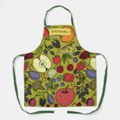 モノグラムエレガントレトロパターンの果実lオリーブ エプロン (正面)