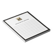 モノグラムエレガントロゴがラインされたNotepad for Business ノートパッド (アングル)