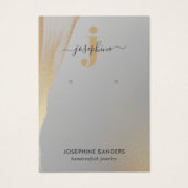 モノグラムエレガントロゴ金ゴールドグレーイヤリングディスプレイ (正面)