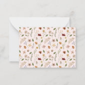 モノグラムエレガントワイルドフラワーウォーター色フローラ ノートカード (裏面)