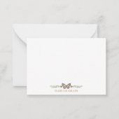 モノグラムエレガントワイルドフラワーウォーター色フローラ ノートカード (正面)