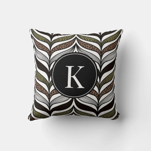 モノグラムエレガント付きアフリカスタムカ模様 クッション (裏面)