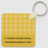 モノグラムエレガント付きイエローキーチェーン キーホルダー (裏面)