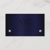 モノグラムエレガント付きダークグレーブルーのヘビ模様 名刺 (正面)