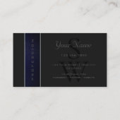 モノグラムエレガント付きダークブルーグレーのヘビ模様 名刺 (裏面)