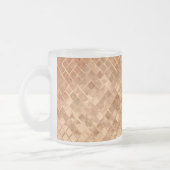 モノグラムエレガント付きバラ金ゴールドタイル模様 フロストグラスマグカップ (左)