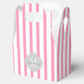 モノグラムエレガント付きピンクと白ストライプの フェイバーボックス (オープン)