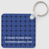 モノグラムエレガント付き灰色がかったブルーキーチェーン キーホルダー (裏面)