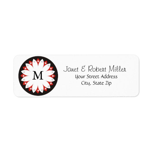 モノグラムエレガント付き花柄 ラベル (正面)