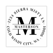 モノグラムエレガント円形差出人住所 ラバースタンプ (インプリント)