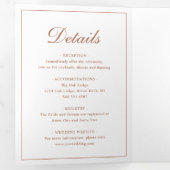 モノグラムエレガント写真フォーマルテラコタ結婚ズ 三つ折り招待状 (内部最初)