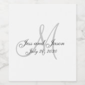 モノグラムエレガント名ありがとうご結婚ざう ワインラベル (シングルラベル)