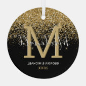 モノグラムエレガント名クリスマスガラスオーナメント ガラスオーナメント (裏面)