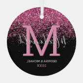 モノグラムエレガント名クリスマスガラスオーナメント ガラスオーナメント (裏面)