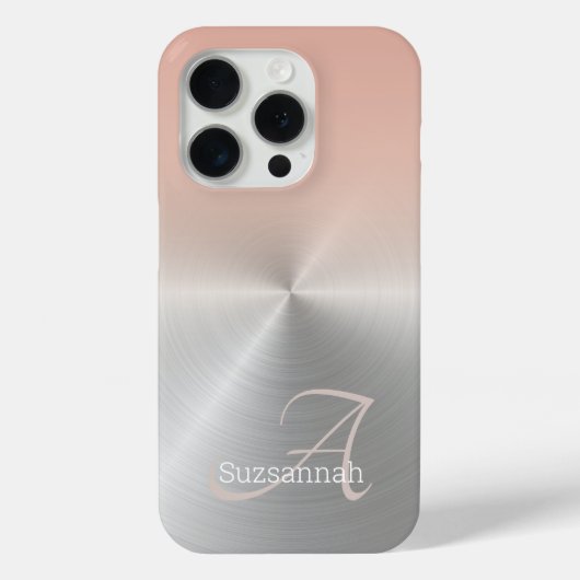 モノグラムエレガント名コーラルメグラデーションタル Case-Mate iPhoneケース (裏面)