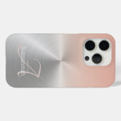 モノグラムエレガント名コーラルメグラデーションタル Case-Mate iPhoneケース (裏面 (横))