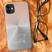 モノグラムエレガント名コーラルメグラデーションタル Case-Mate iPhoneケース