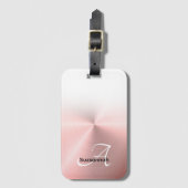 モノグラムエレガント名バラ金ゴールドフェイクメタル ラゲッジタグ (正面縦)