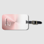 モノグラムエレガント名バラ金ゴールドフェイクメタル ラゲッジタグ (正面横)