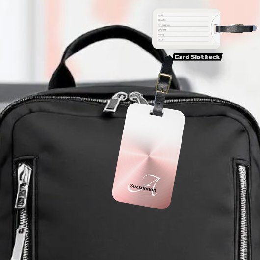 モノグラムエレガント名バラ金ゴールドフェイクメタル ラゲッジタグ