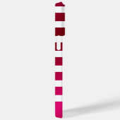 モノグラムエレガント名ホットピンクと白のストライプ Case-Mate iPhoneケース (裏面 / 右)