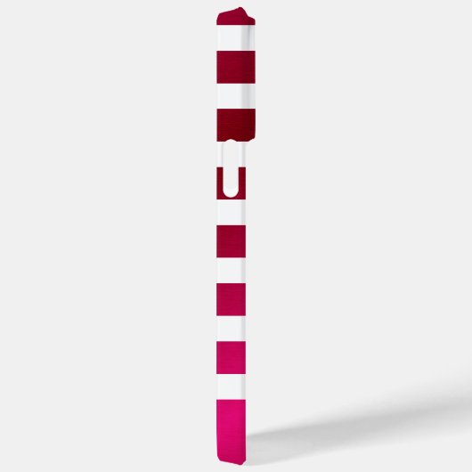 モノグラムエレガント名ホットピンクと白のストライプ Case-Mate iPhoneケース (裏面 / 右)