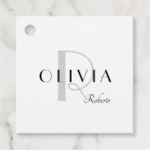 モノグラムエレガント名メッセージカード フェイバータグ (正面)