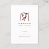 モノグラムエレガント名白黒バラ金ゴールド 名刺 (裏面)