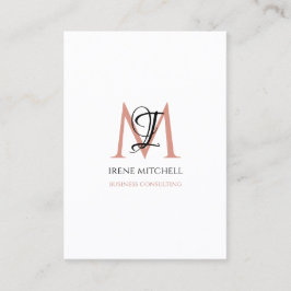 モノグラムエレガント名白黒バラ金ゴールド 名刺