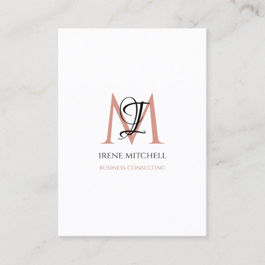 モノグラムエレガント名白黒バラ金ゴールド 名刺 (正面)