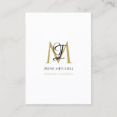 モノグラムエレガント名白黒金ゴールド 名刺 (正面)