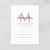 モノグラムエレガント名赤面ピンクホワイトブラック 名刺 (裏面)