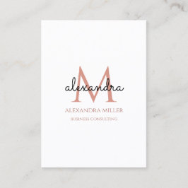 モノグラムエレガント名赤面ピンクホワイトブラック 名刺