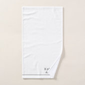 モノグラムエレガント名（白） バスタオルセット (ハンドタオル)