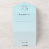 モノグラムエレガント夏ビーチ結婚式すべてI オールインワン招待状 (外側)