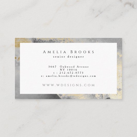 モノグラムエレガント大理石シックモダンデザイナー 名刺 (裏面)
