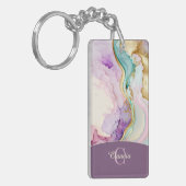 モノグラムエレガント大理石液体インク キーホルダー (正面左)