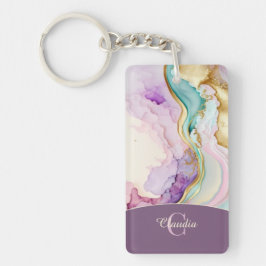 モノグラムエレガント大理石液体インク キーホルダー
