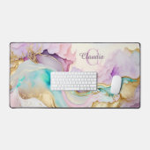 モノグラムエレガント大理石液体インク デスクマット (キーボード&マウス)