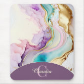 モノグラムエレガント大理石液体インク マウスパッド (正面)