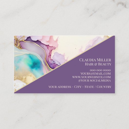 モノグラムエレガント大理石液体インク 名刺 (裏面)