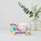 モノグラムエレガント大理石液体インク 名刺 (スタンド正面)