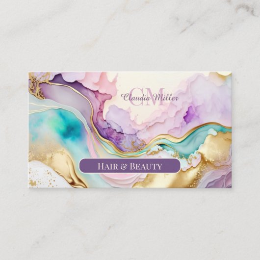 モノグラムエレガント大理石液体インク 名刺 (正面)