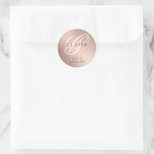 モノグラムエレガント学校名 ラウンドシール (バッグ)