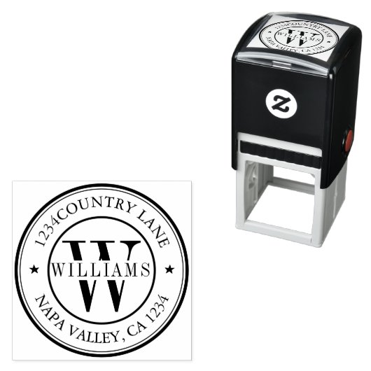 モノグラムエレガント差出人住所自己インク セルフインキングスタンプ (インサイチュ)