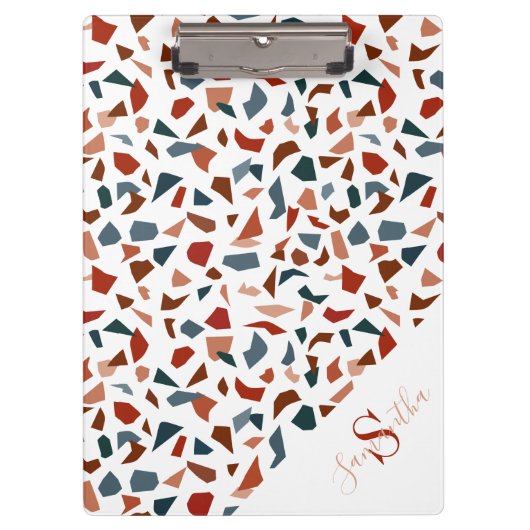 モノグラムエレガント幾何学的パターン クリップボード (正面)