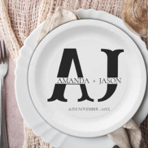 モノグラムエレガント新郎新婦が結婚式パーティーを命名